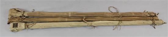 Three split cane fishing rods;